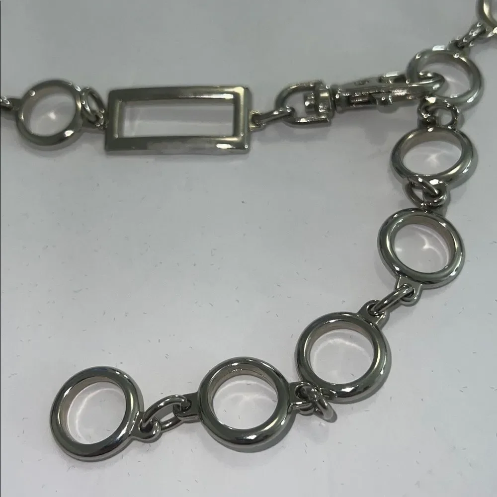 Chic Silver Rectangular Chain Belt - Picture 3 of 6